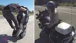 Bully bikers shoo away cop who tries to pull them over