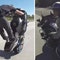 Bully bikers shoo away cop who tries to pull them over