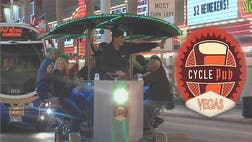 Cycle Pub Vegas allows groups of fourteen people to peddle their way around downtown Las Vegas.