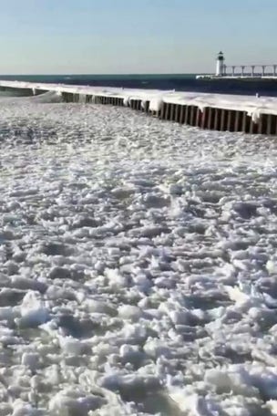 SEE IT: ICY waves crashing