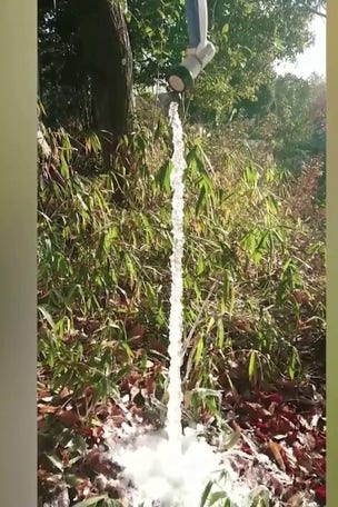 WATCH: Water from hose FREEZES