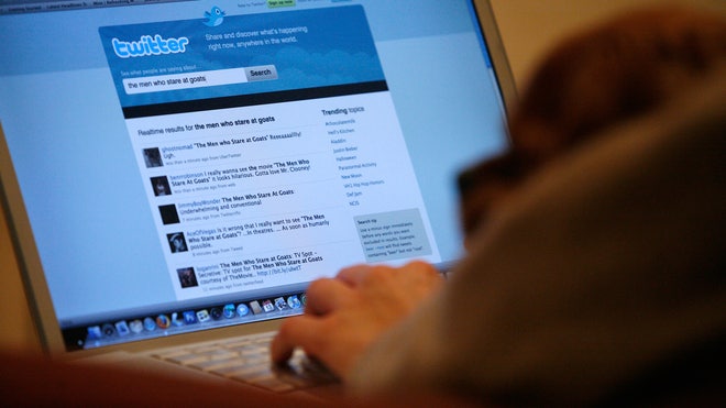 Twitter Social Networking Web Site on Laptop