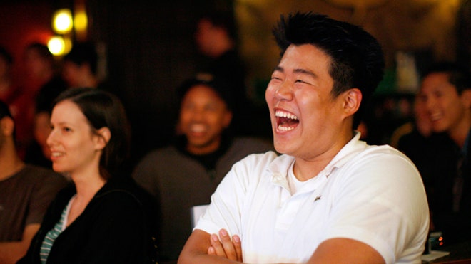 Comedy Club Man Laughing in Audience FBN