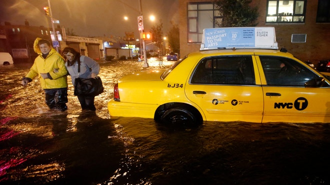 hurricane sandy taxi reuters