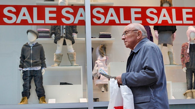 Elderly Man Shops Retail Sale