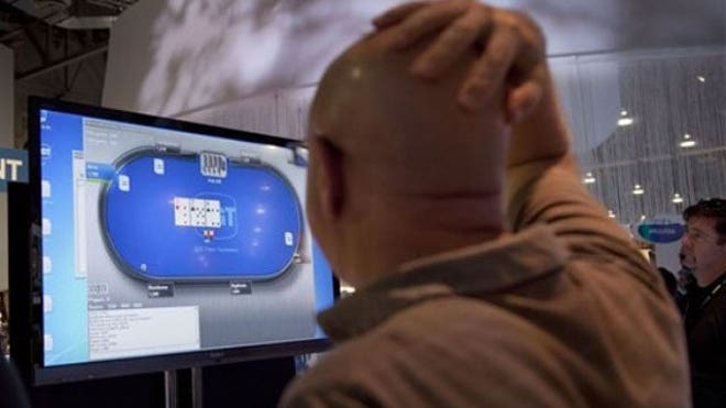 Man playing online poker