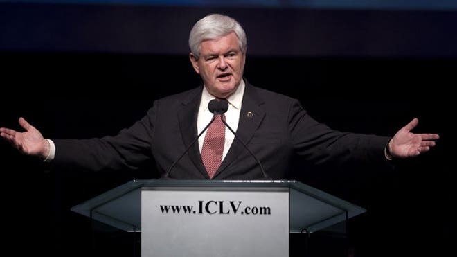 Newt Gingrich at podium
