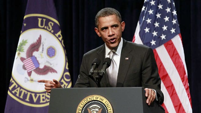 Obama at podium