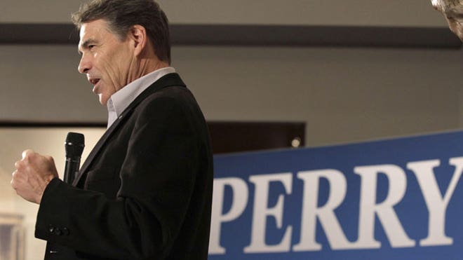 Rick Perry clutching fist