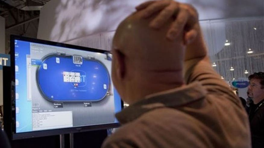 Man playing online poker
