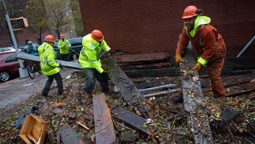 Workers Clean Out Con-Ed Substation Sandy