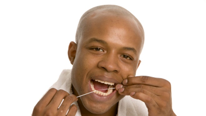 flossing teeth