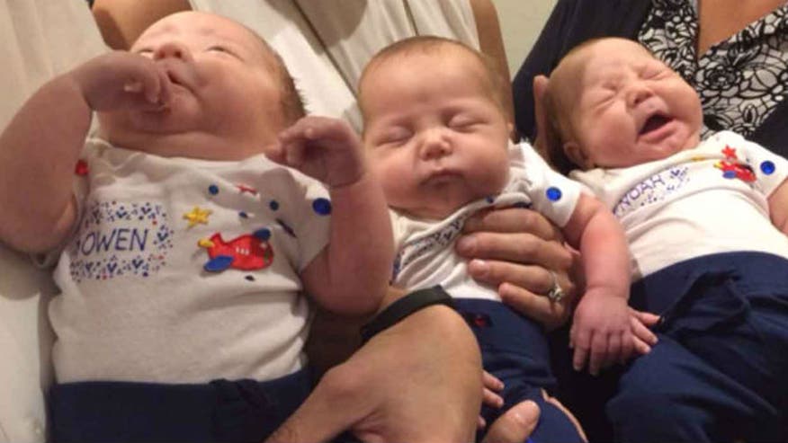 Rare identical triplet boys born in New York