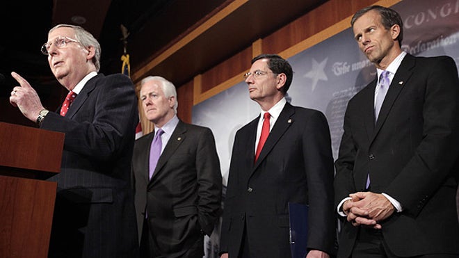 McConnell and GOP Sens talk HC repeal defeat