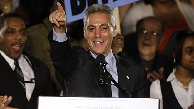 Rahm celebrates chicago mayoral win