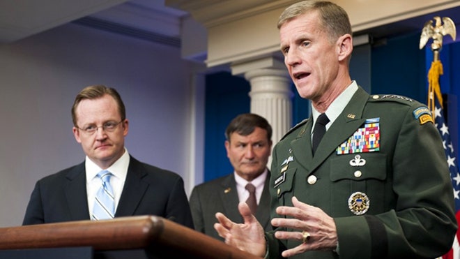 McChrystal, Gibbs, Eikenberry at WH
