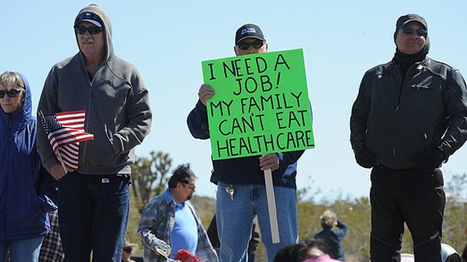 'I Cant Eat Health Care' sign
