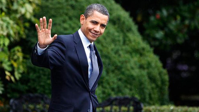 President Obama waves