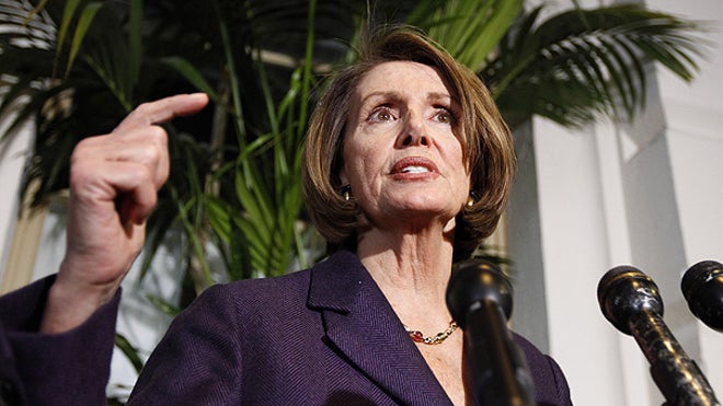 Pelosi at mic after Dem mtng