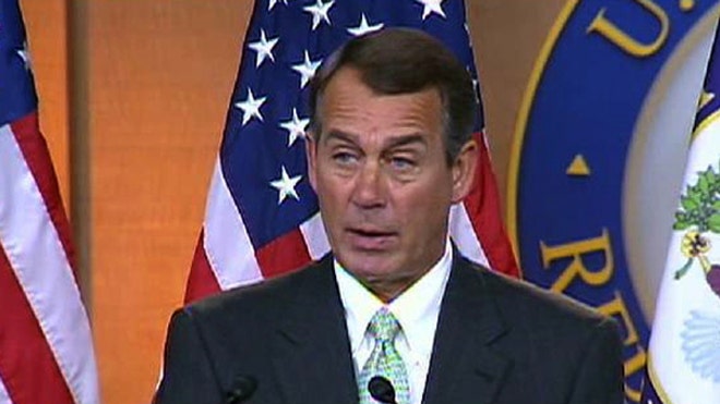 House Minority Leader John Boehner speaks