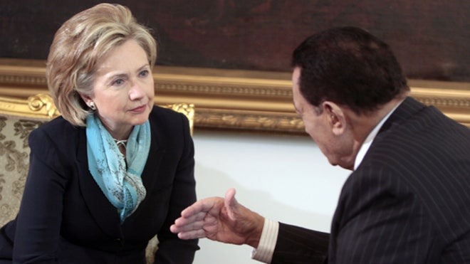 Secretary Hillary Clinton and Egyptian President Hosni Mubarak