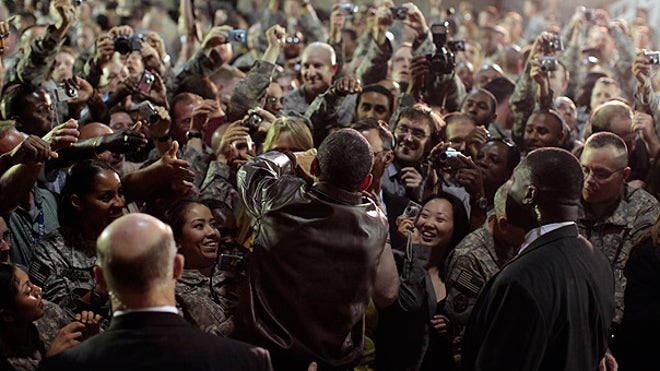 Obama reaches to troops at Bagram