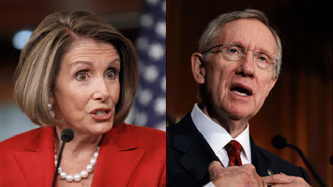 Pelosi and Reid (split)