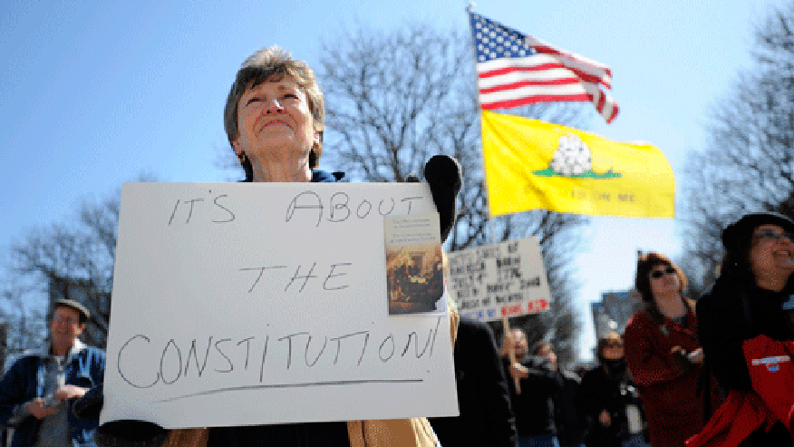 Health care protester