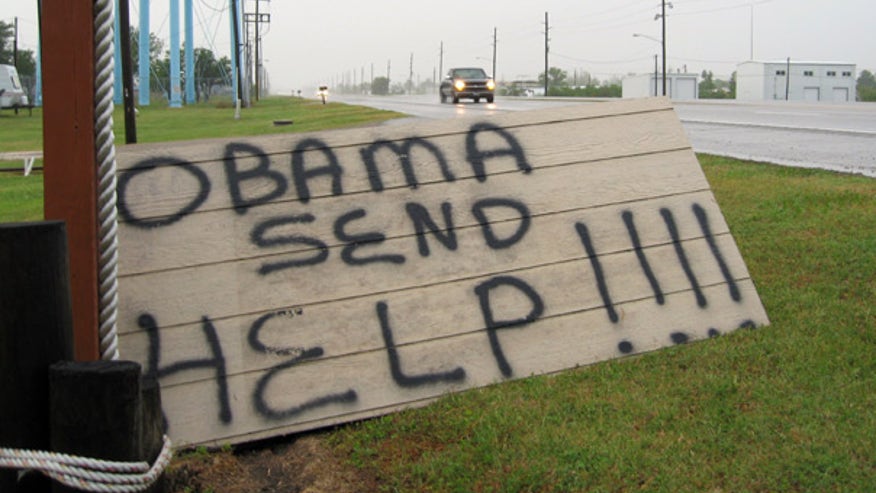 'Obama send help' sign in La.
