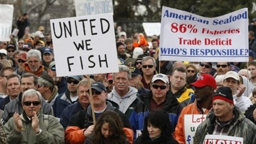 Feb. 24: Protesters gather at the United We Fish rally for recreational and commercial fishermen on Capitol Hill in Washington.