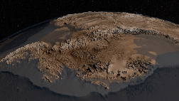 The hidden face of Antarctica, concealed for more than  million years beneath thick ice, is revealed in a new map and video of the continent's rocky surface, released today by NASA.