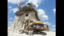 The Ministry of Tourism and Culture expressed outrage at the demolition of the Nohmul complex in northern Belize to extract crushed rock for a road project.