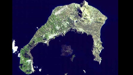 A cataclysmiceruption at the Greek isle of Santoriniabout , years ago that spewed forth up to . cubic miles of lava devastated the ancient seafaring Minoan civilization, potentially inspiring the legend of the lost city of Atlantis. And now it's back.