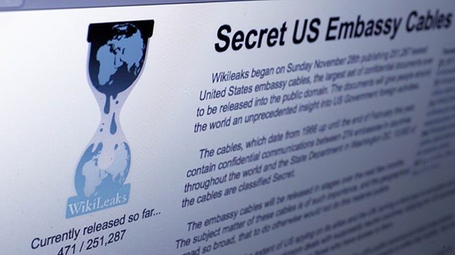 WikiLeaks homepage photo