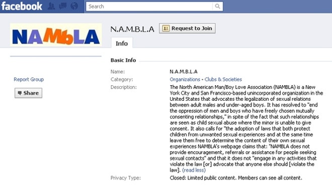 NAMBLA Facebook