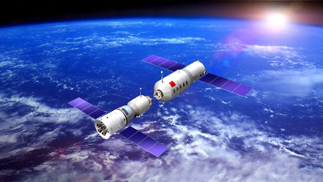 china space station docking illo