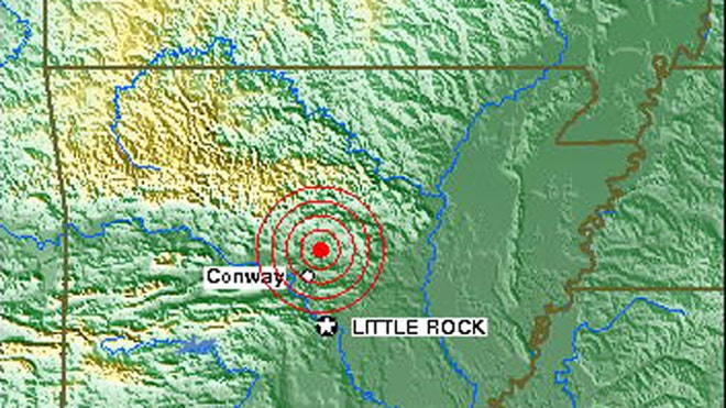 epicenter of arkansas earthquake