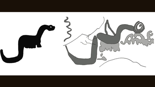 fake dino cave painting