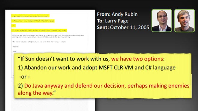 oracle google email lawsuit