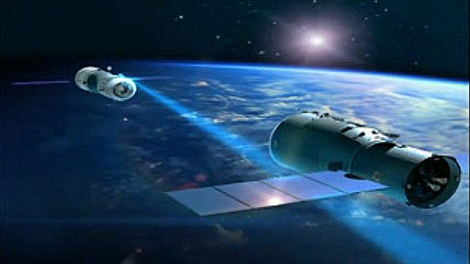 Tiangong-1 china space lab docking art