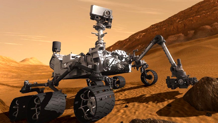 Curiosity Mars rover painting