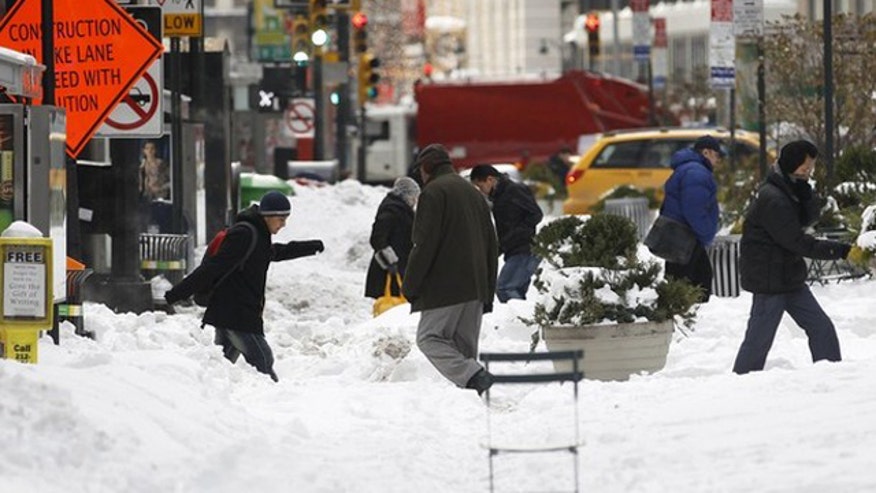 New York blizzard Times Square