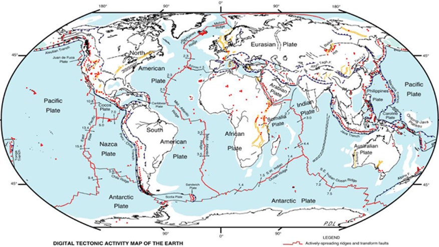 World tectonic map