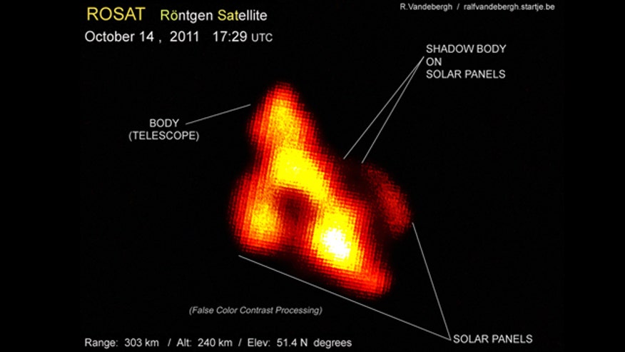 ROSAT satellite seen in space false color