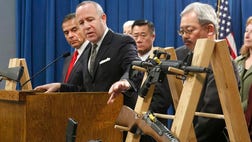 >Gov. Jerry Brown vetoed a bill Friday that would have imposed the nation's toughest gun ownership restrictions on Californians, saying it was too far-reaching.