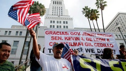 >California on Thursday joined the growing list of states that allow immigrants who are in the U.S. illegally to obtain driver's licenses -- a measure supported not only by Latino activists but by police chiefs and insurance authorities.