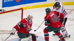 Jazz singer Alexis Normand garnered a penalty before a Saturday hockey game in Canada after slashing “The Star-Spangled Banner,” SI.com reports.