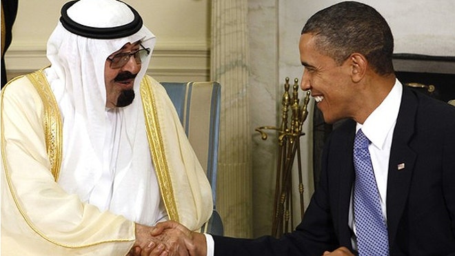 King Abudullah, Obama in WH