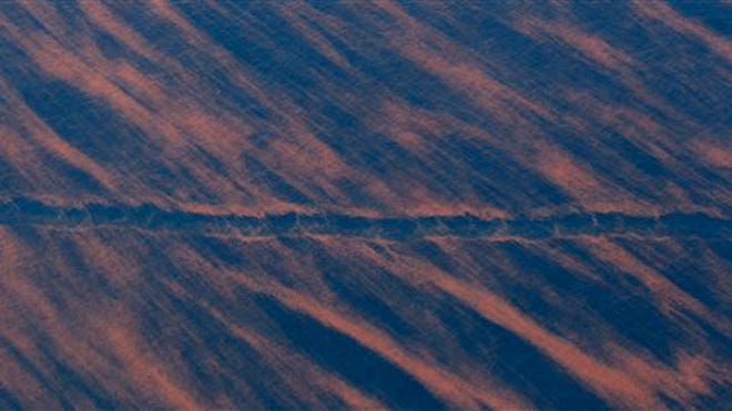 Ship's Wake in Oil Slick