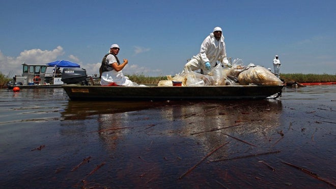 Oil Workers in La. Swamp